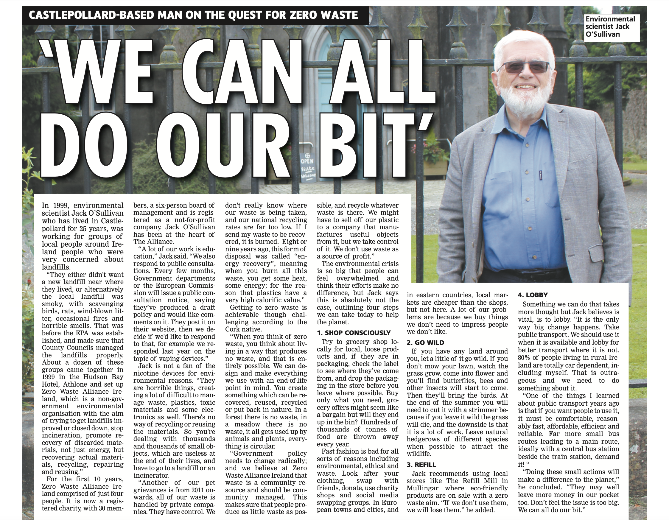 “We Can All Do Our Bit”: Spotlight for ZWAI in Westmeath Topic Newspaper